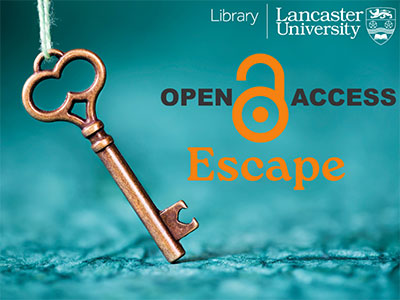 Open Access Escape Room: A key with a open padlock.