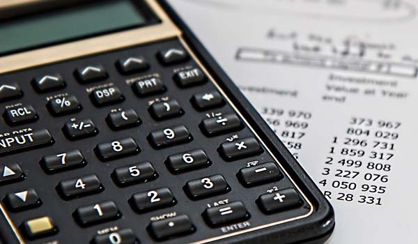 A calculator and a data sheet