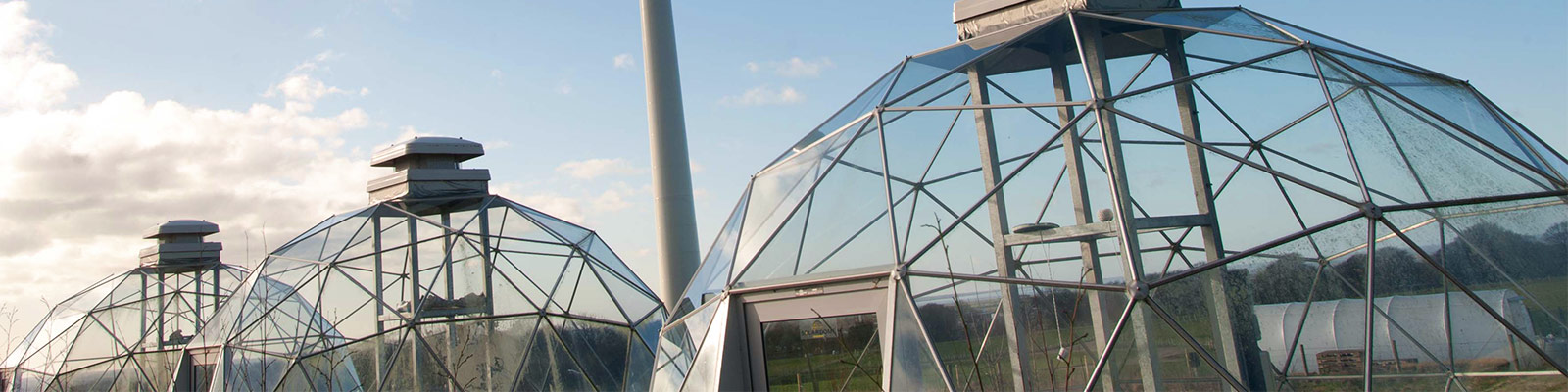The biodomes at Hazelrigg Field Station