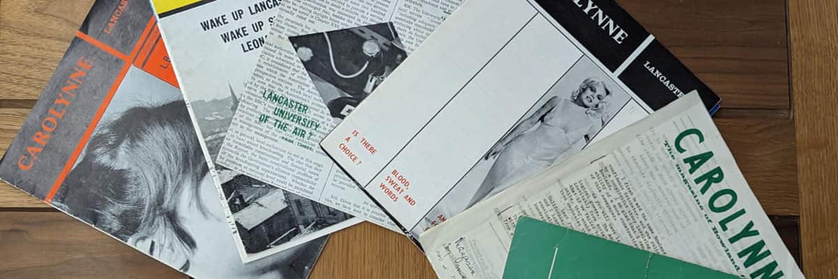 Issues of Carolyn, a student magazine published in the 1960s from the University Archives. 
