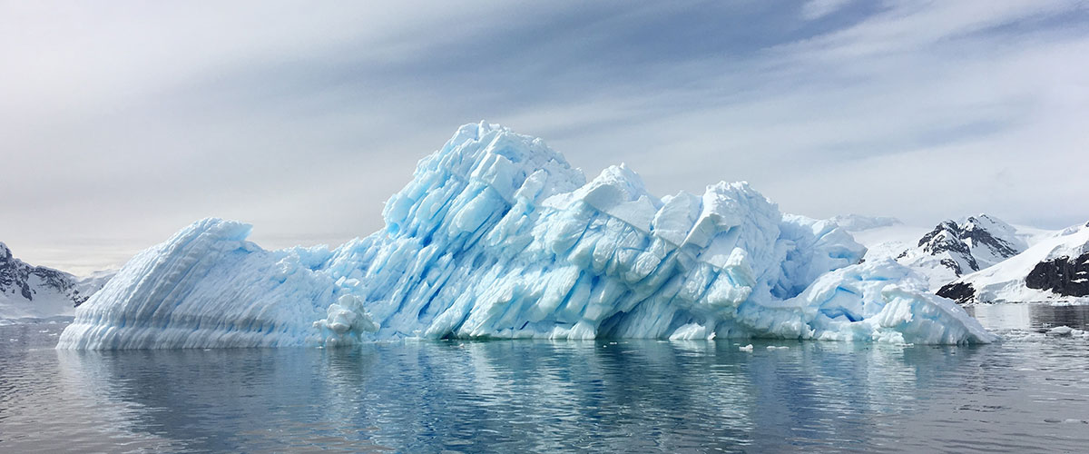 An arctic landscape with glacier