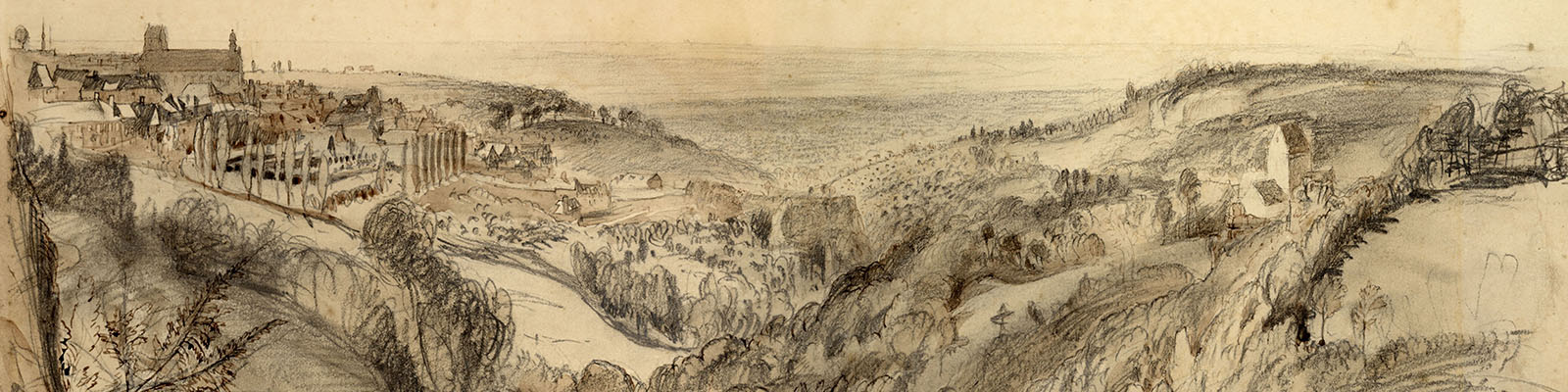 John Ruskin, Avranches looking towards Mont St Michel